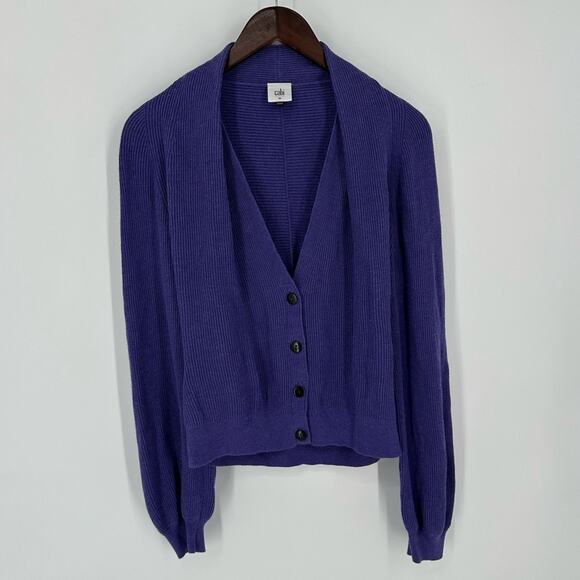 Cabi 5834 Womens Purple Sunday Cardigan Balloon Sleeve Button Down V Neck Medium - Picture 4 of 13